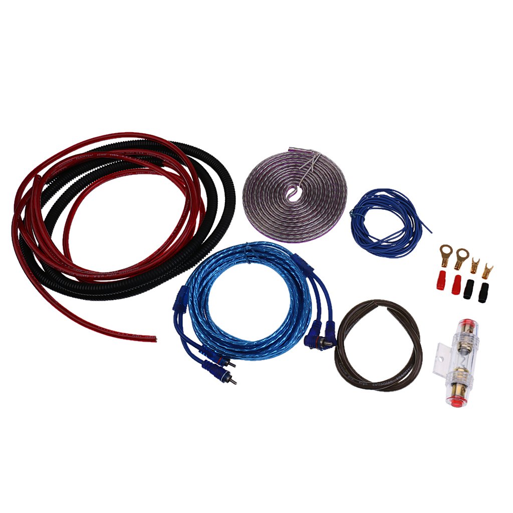 AmWISH 8GA Car Audio Subwoofer Amplifier Fuse Holder Wire Cable
