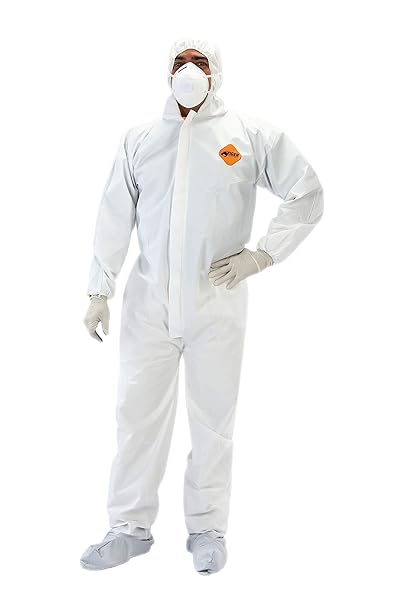 Heavy Duty All Purpose Coverall, Engineered for Maximum Protection & Comfort (Case of 25 Large Coveralls) by Tiger Tough, White, Large