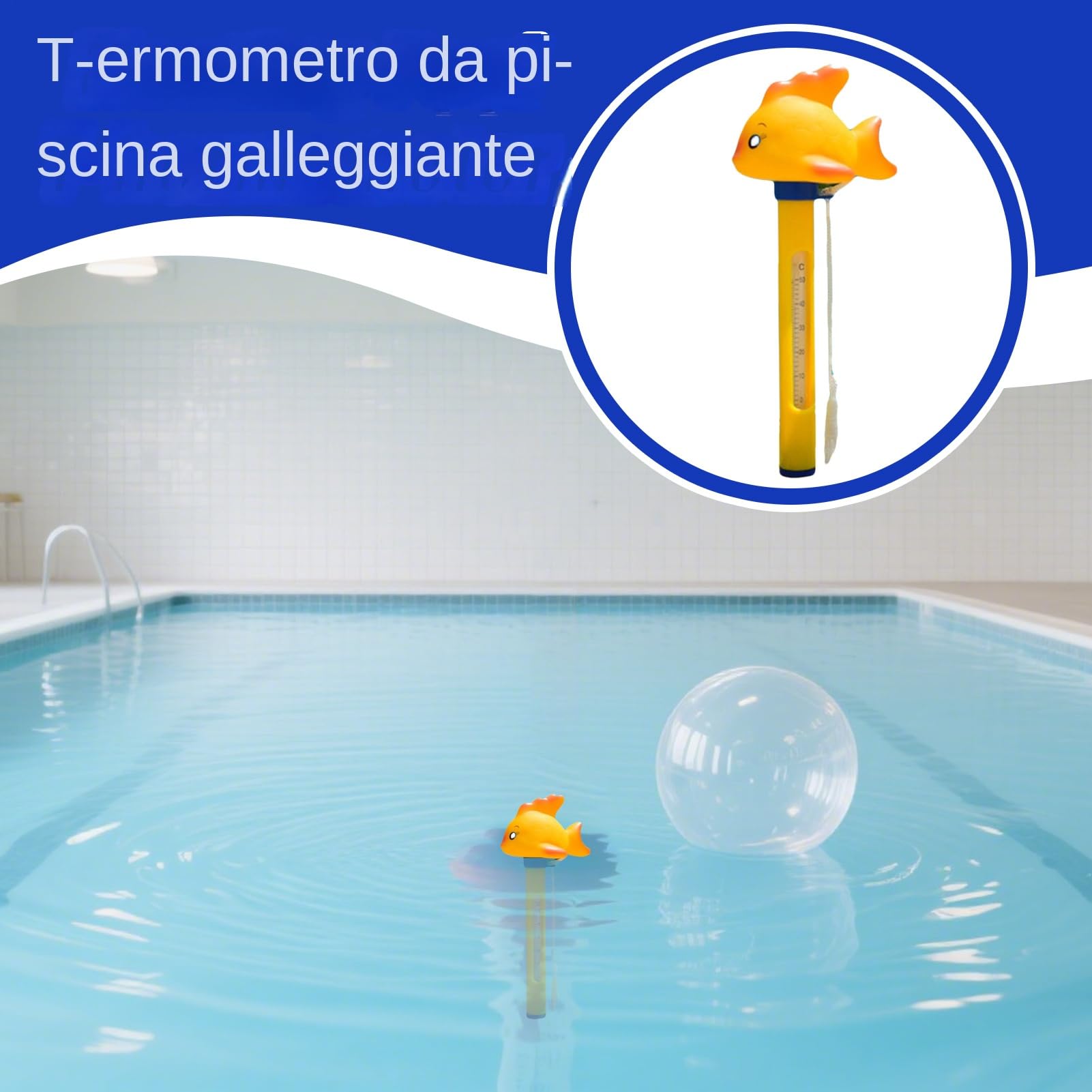 Termometro per Piscina - Termometro Galleggiante Per Acqua | Strumento Di Precisione Facile Da Leggere Per Tutti