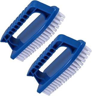 2pcs Multi-Purpose Scrub Brush with Comfort Grip for Swimming Pool Cleaning Tough Bristles for Above Ground and In-ground Pools Handheld Utility Cleaning Tool for Walls Tiles and