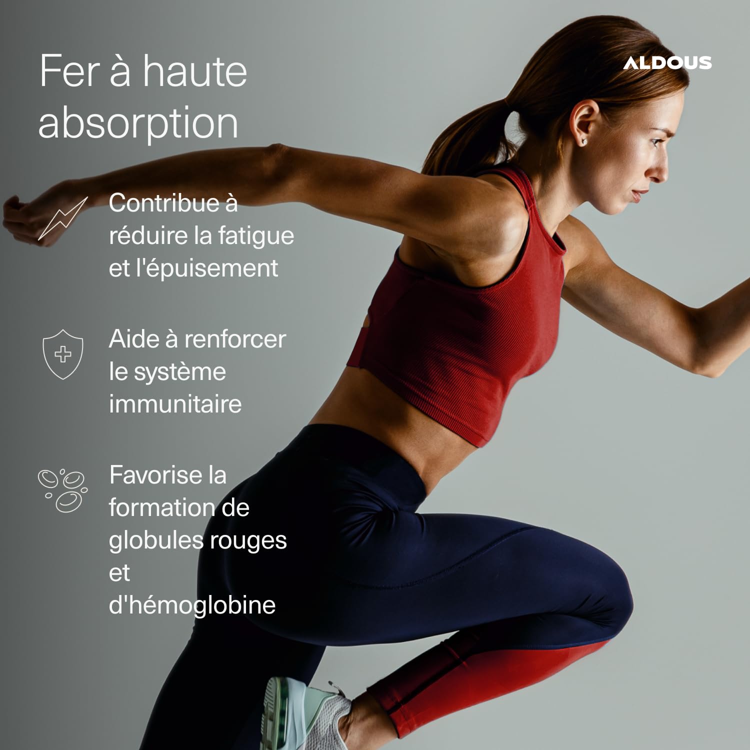 Fer Bisglycinate 14 mg + Vitamine C, B12 et Acide Folique - 400 Comprimés - Fer Complément Alimentaire avec Vitamine C - Anti-fatigue - Tolérance Optimale - Haute Absorption - Aldous