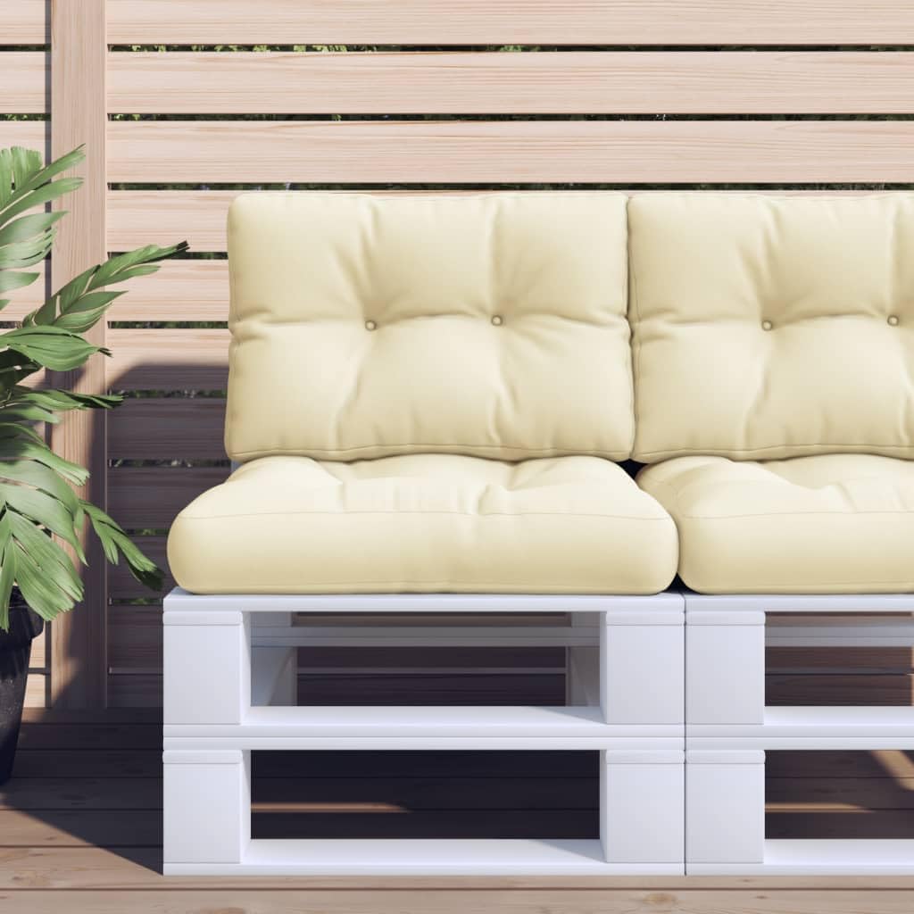 vidaXL Pallet Cushion Cream 100% Polyester 23.6 x 15.7 x 4.7 in