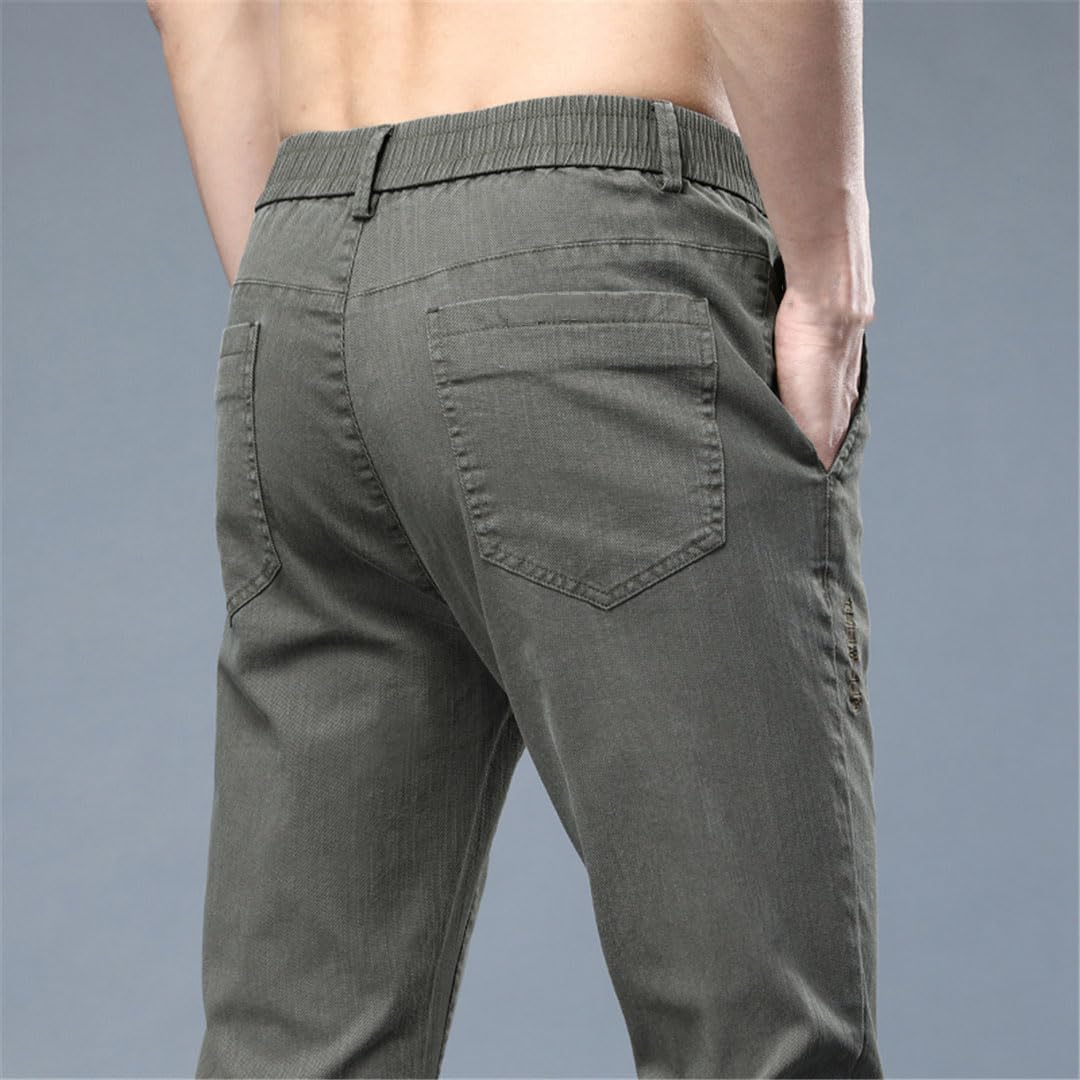 Vogrtcc Pantalones Casuales para Hombres Pantalones Elásticos Delgados Y Rectos Pantalones Elásticos para Oficina