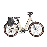 Lamtier Bicicleta eléctrica de fibra de carbono rellena de aire, sensores de par de doble brazo (amarillo)