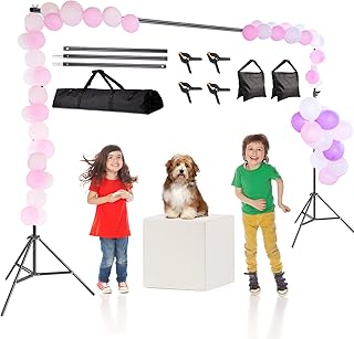 Backdrop Stand, 6.5 x 6.5ft Adjustable Photo Backdrop Stand, Back Drop Banner Stand Support System Kit for Parties, Portrait, Studio Photography, Birthday Party…
