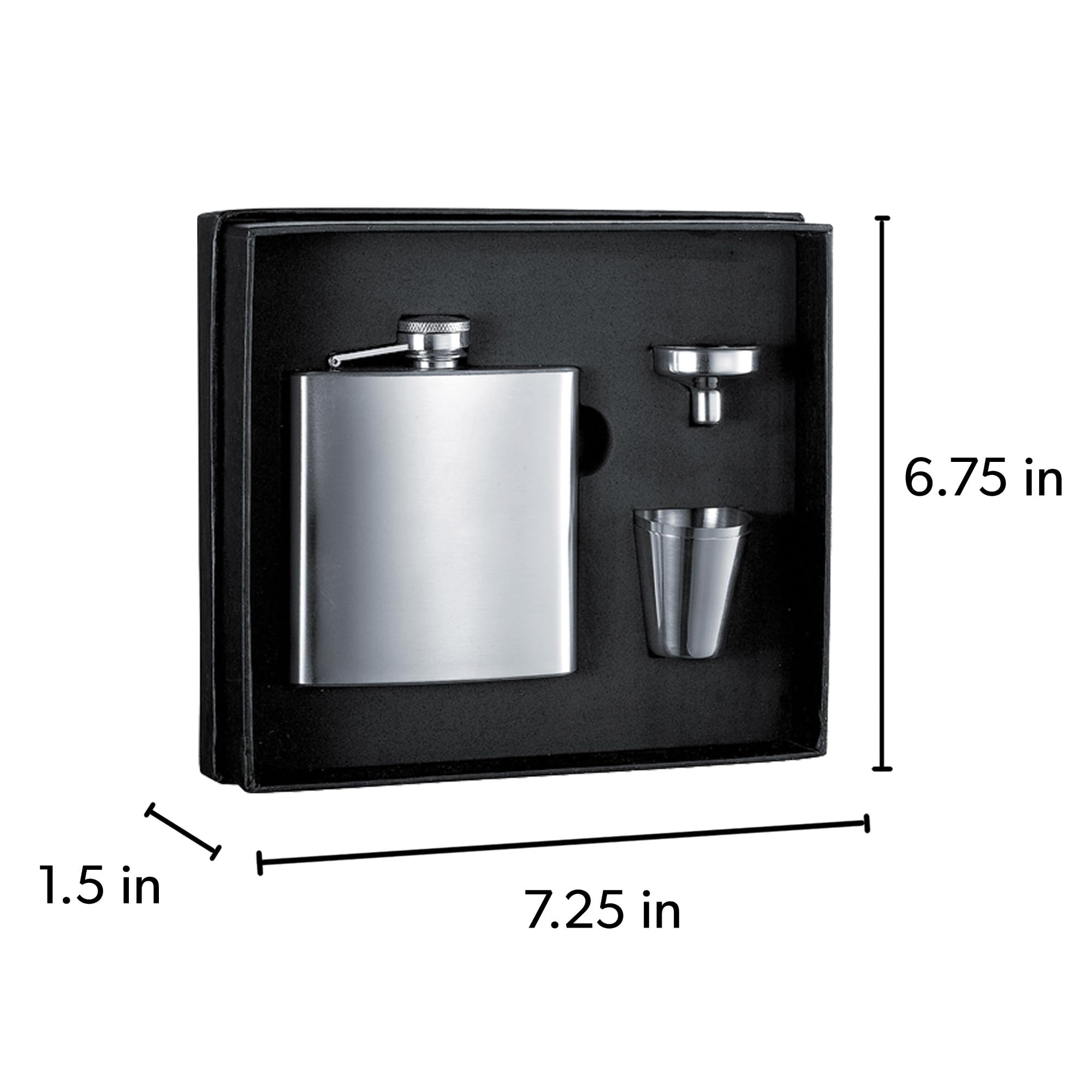 Visol 6 oz Stainless Steel Flask and Funnel Gift Set