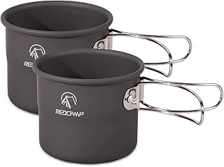 REDCAMP Aluminium Camping Cup Coffee Mug with Foldable Handles, 150ml Small Ultralight Backpacking Cup for Outdoor Cooking...