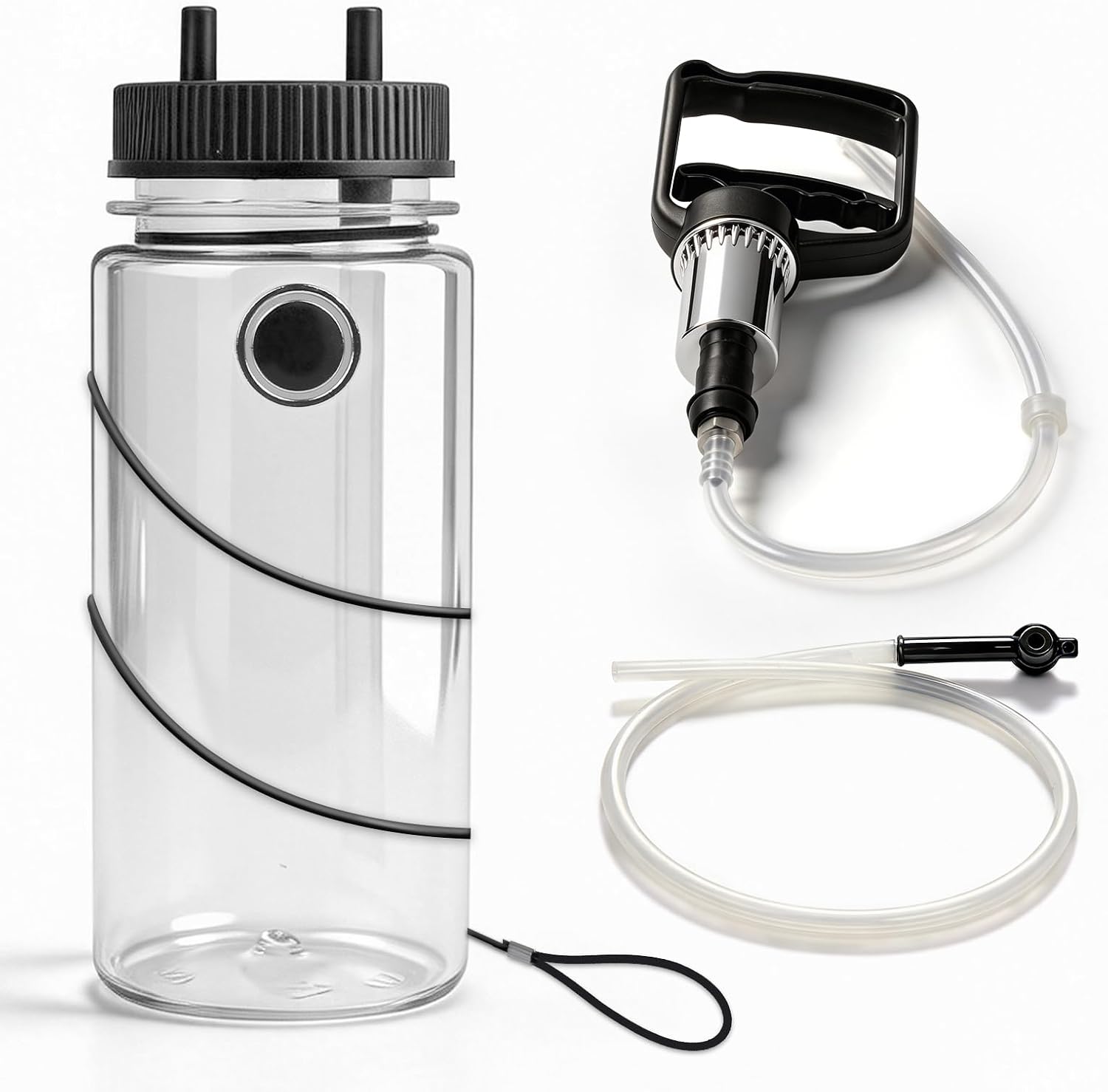 MR CARTOOL Brake Bleeder Kit 1L Brake Bleeder Bottle with Magnet, One Way Check Valve 25.98inTube for Motorcycle Collect Brake Fluid