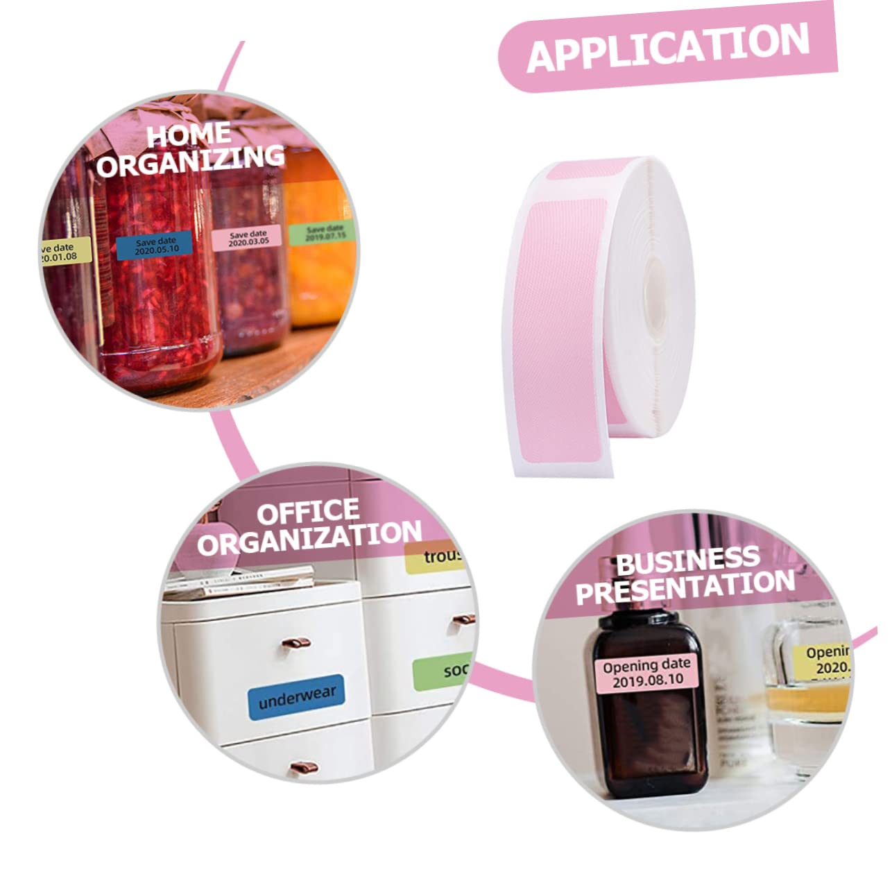 TEHAUX 640pezzi Etichette Termiche Adesive Per Stampante Stickers Multiuso Per Prezzi Bottiglie e Spedizioni Forte Adesione e Design Ottimale Per Uso Quotidiano Per Ufficio e Casa