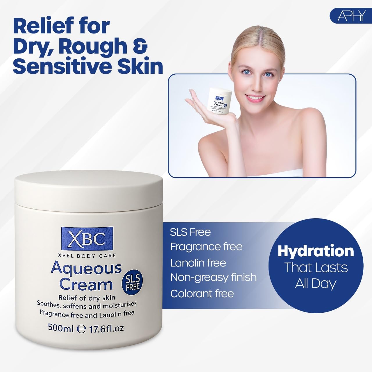 XBC Aqueous Cream Emollient – Hand & Body Moisturiser for Dry