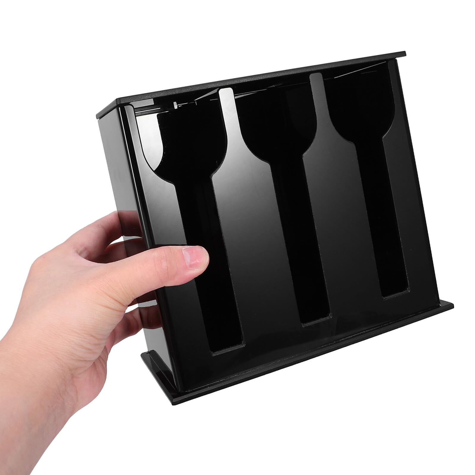 Estante de almacenamiento porta cucharas para encimera soporte para cuchara de cocina organizador de utensilios para encimera Acrílico Negro