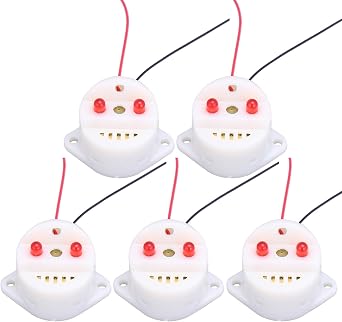 DC24V 110dB Electronic Beep Sound Strobe Buzzer with Flash Light 5 Pack