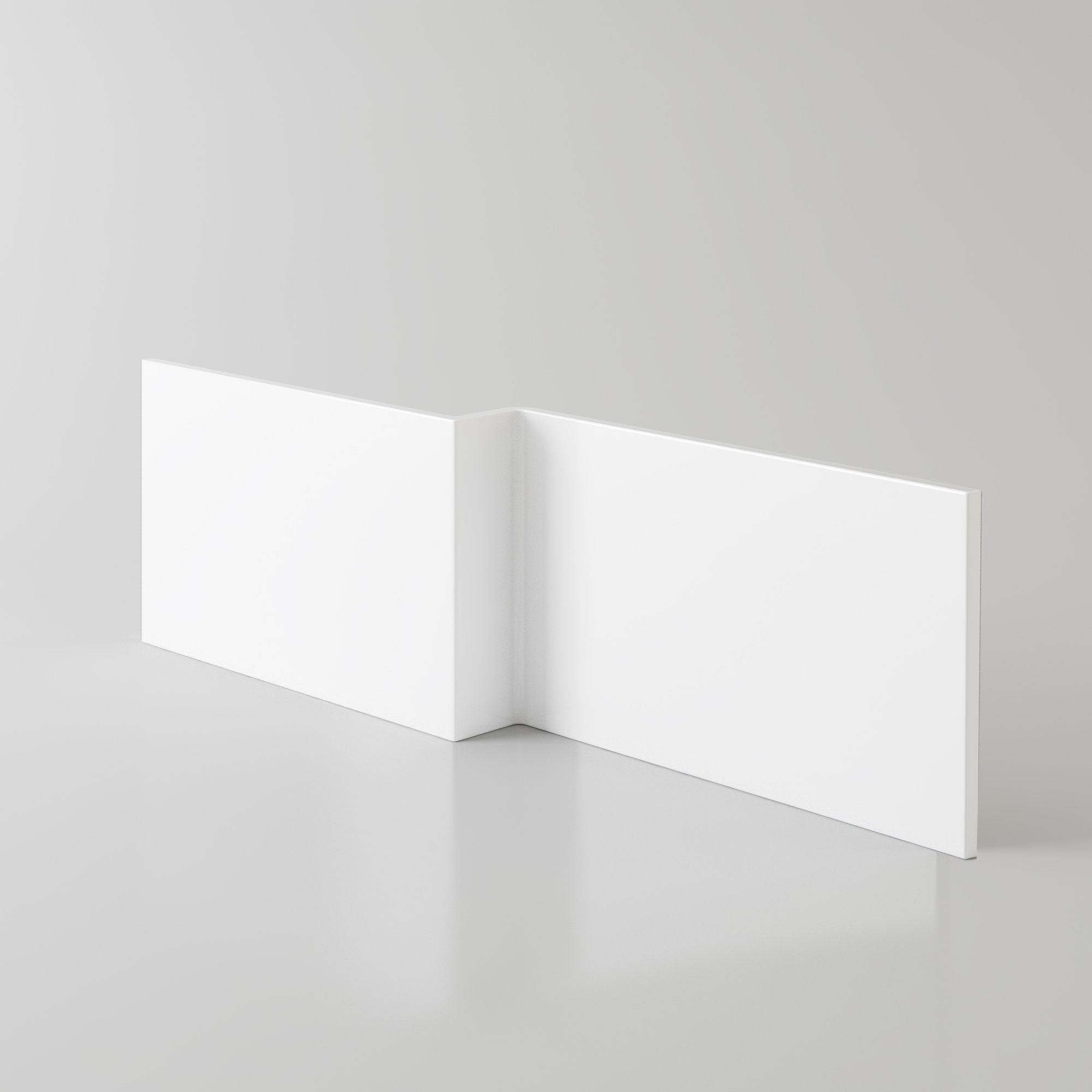 1700 x 520mm L-Shape Shower Bath Front Panel Gloss White Modern Bathroom BF155