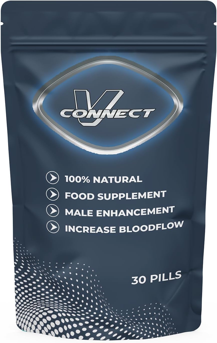 V Connect 30 Male Performance Enhancing Pills100% Herbal Natural Food Supplement | Fast Acting | Ginseng Maca | Energy and Stamina Support | Made in UK