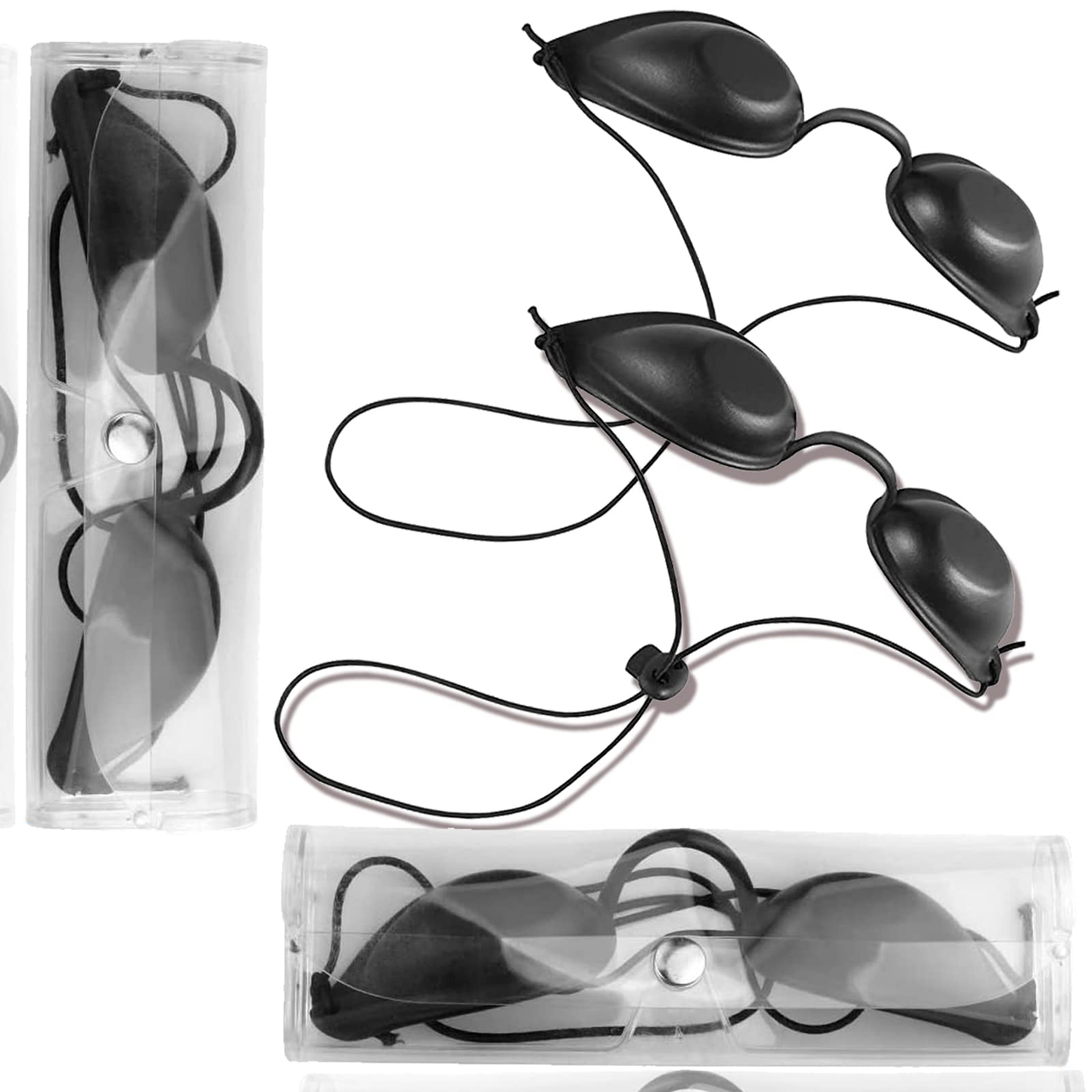 Sprießen 4 Piezas Gafas de Protección Gafas de Seguridad Gafas de Protección UV Gafas de Protección del láser Gafas de Bronceado Parche Ocular para la Terapia de Rayos Infrarrojos UV IPL