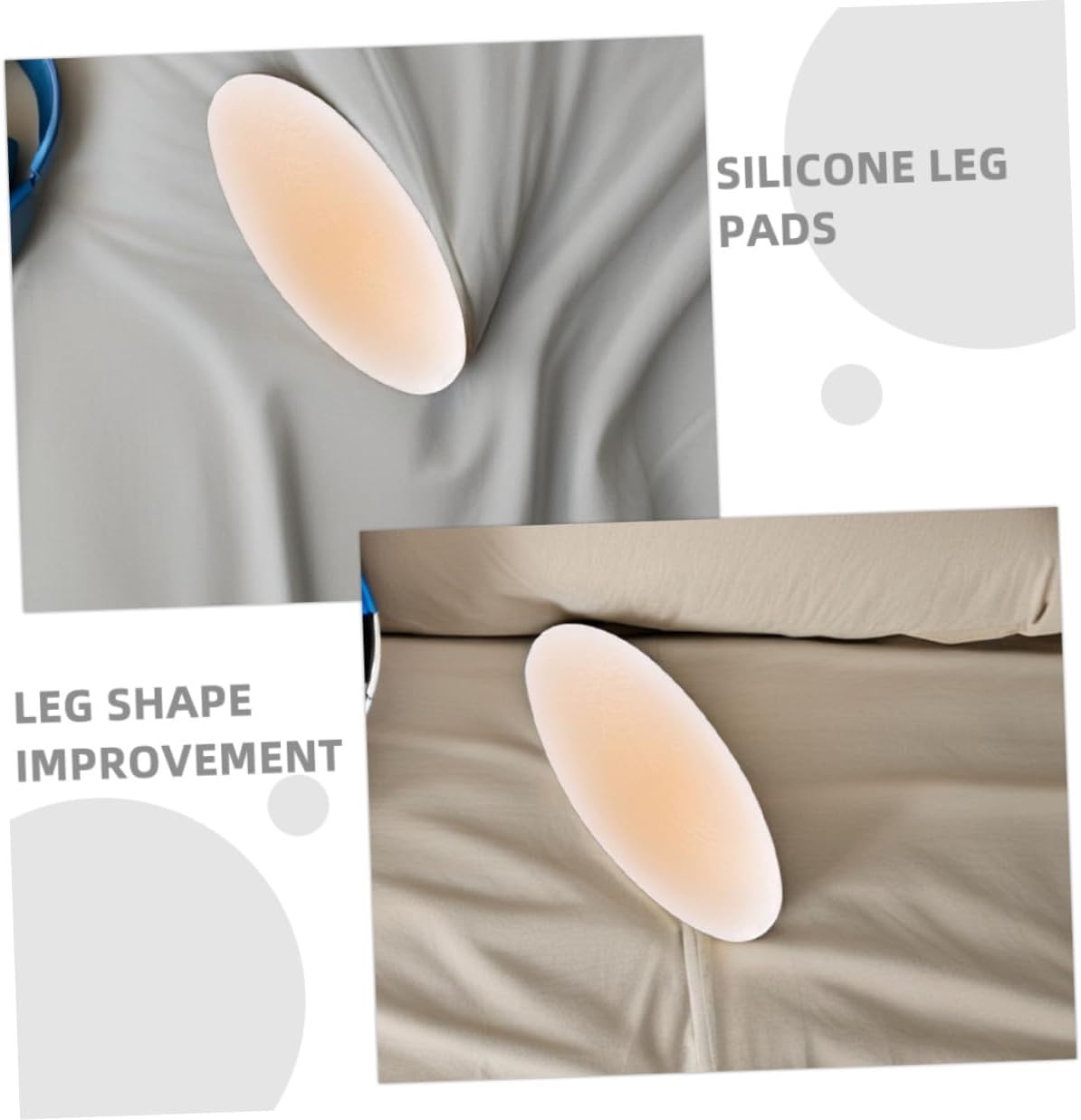 Luxshiny 2 Pairs Self-Adhesive Silicone Calf Pads for Men and Women, Skin-Friendly Breathable Leg Corrector Set, Soft Anti-Chafing Leg Shape Pads for Thigh and Calf Protection