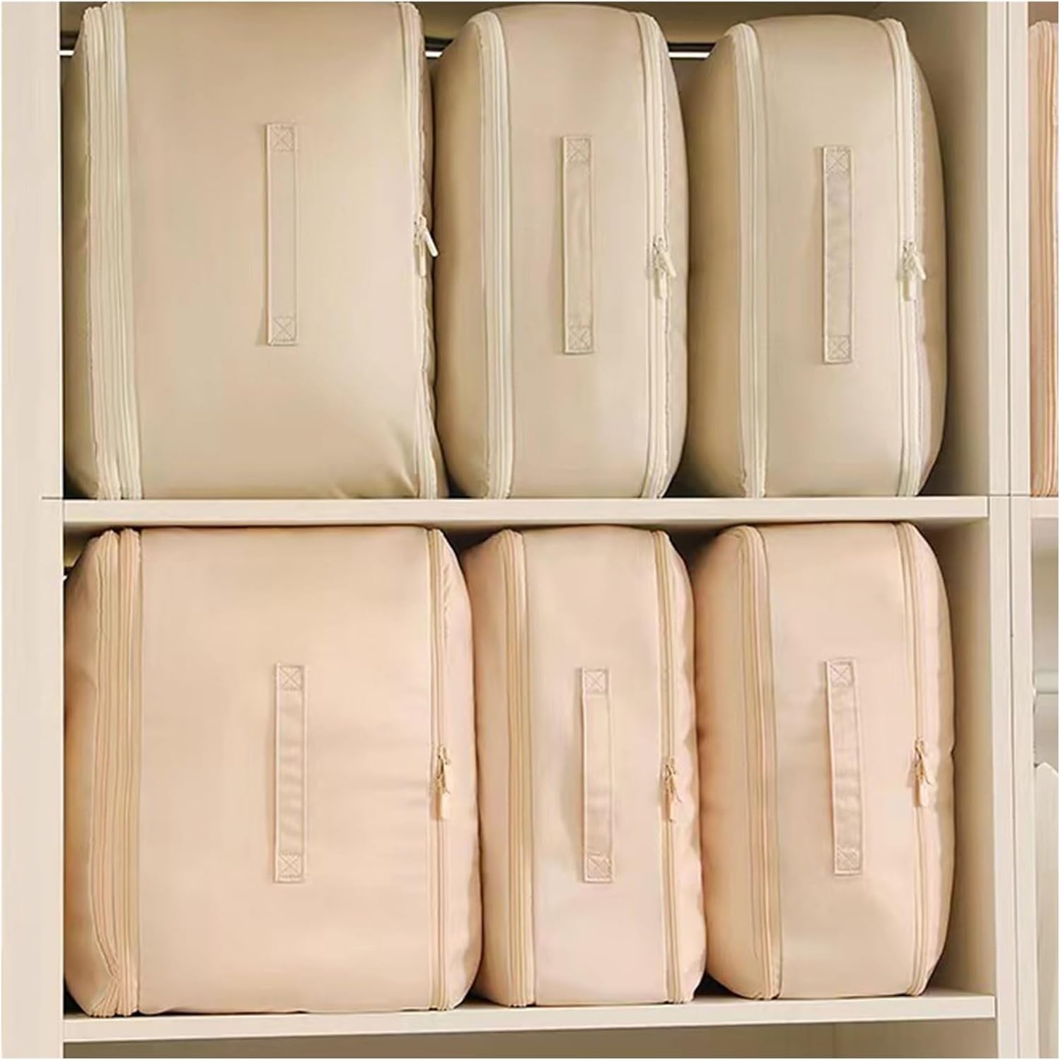 圧縮パッキングバッグ デュベストレージバッグ 折りたたみ式 大容量 拡張可能なストレージバッグ (アプリコットピンク、XL)