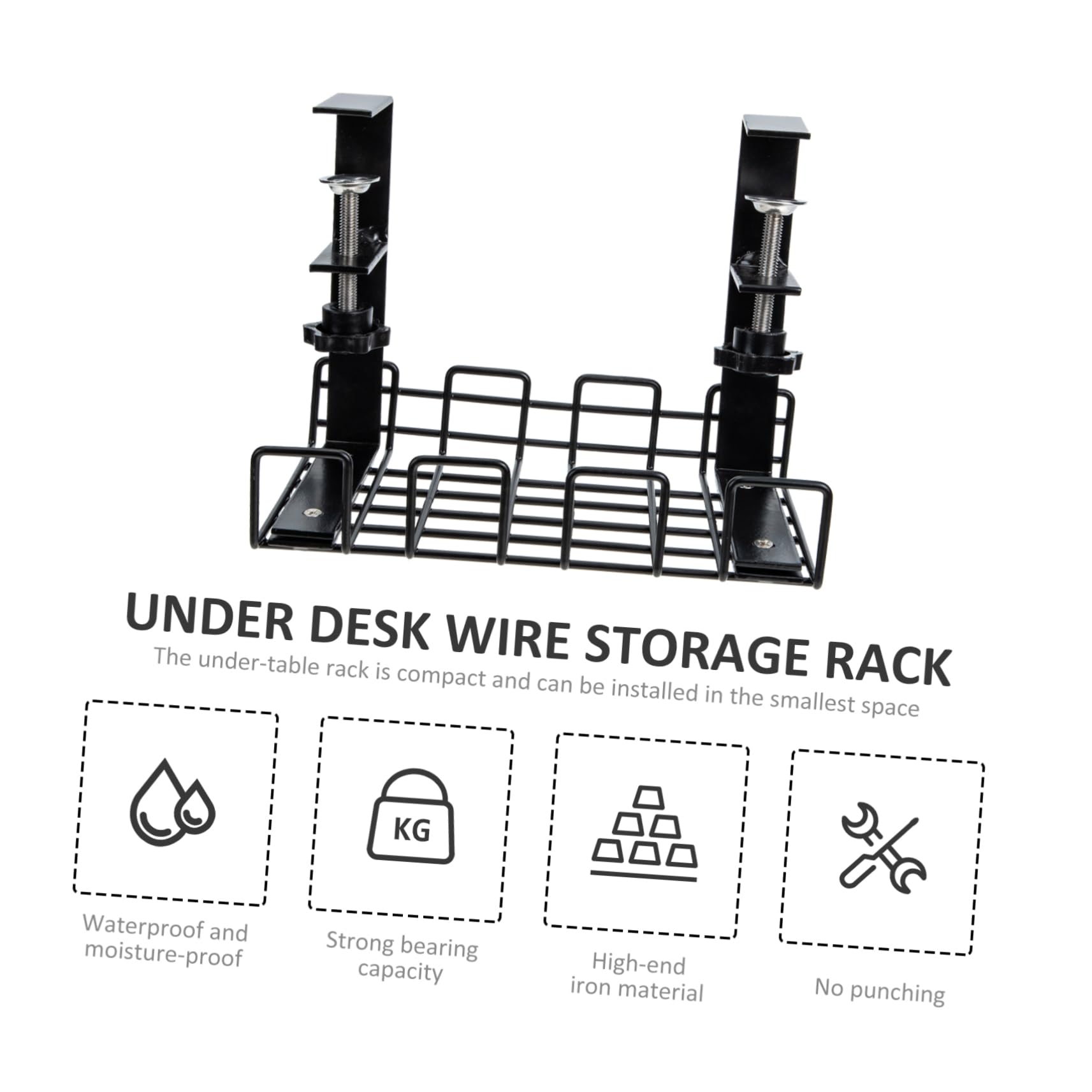 NUOBESTY Estante De Almacenamiento De Alambre para Cables Escritorio Organizador De Cables Hogar Oficina Bandeja para Organizar El Escritorio o Espacios De Trabajo