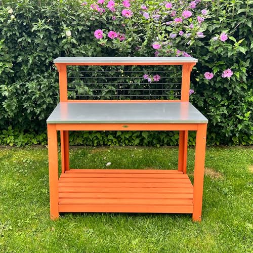 Habau 695 Gartentisch mit verzinkter Arbeitsplatte, Natur 101 x 55 x 117 cm - 6
