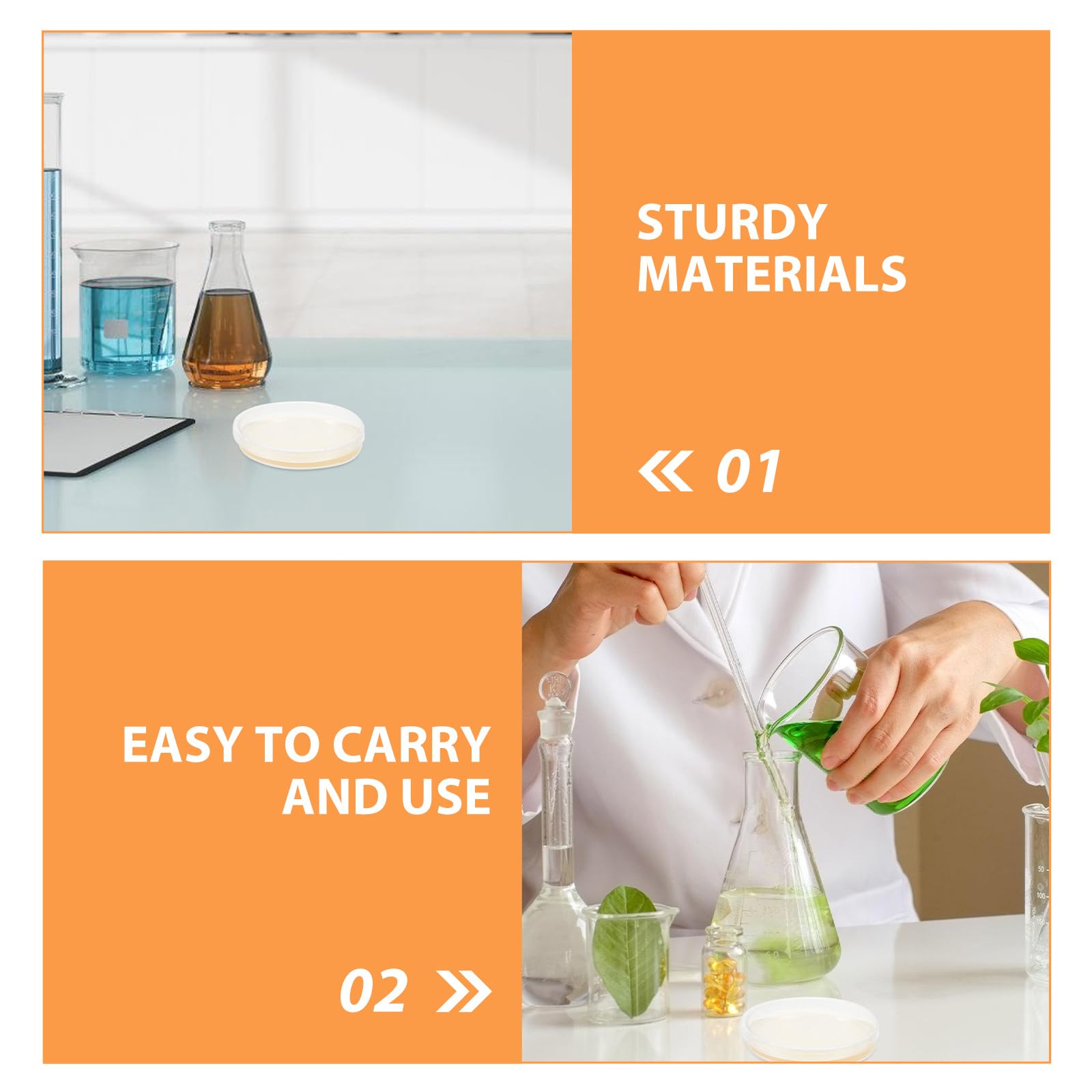POPETPOP Placas de Petri Redondas Estéril 20 de Plástico Agar Nutritivo Pre-vertidas y Preparadas para Usar, Ideales para Pruebas de Laboratorio y Cultivo de Hongos