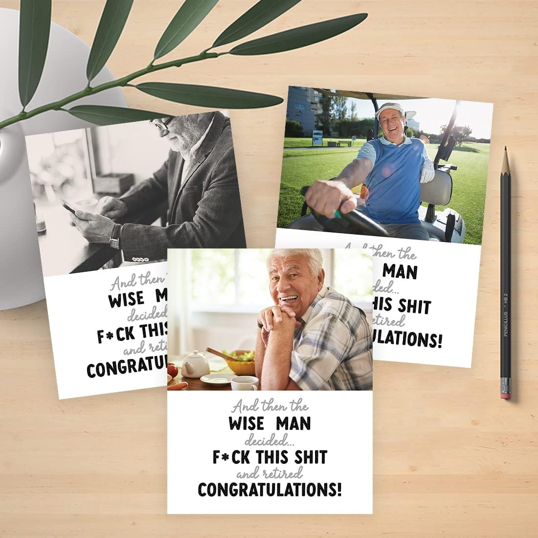 Andaz Press 8.5"x11" Personalized Jumbo Funny Retirement Card with Envelope, Custom Photo Greeting Card, Wise Man Retirement Card Custom Retirement Cards For Women Giant Retirement Card For Men 1-Pack