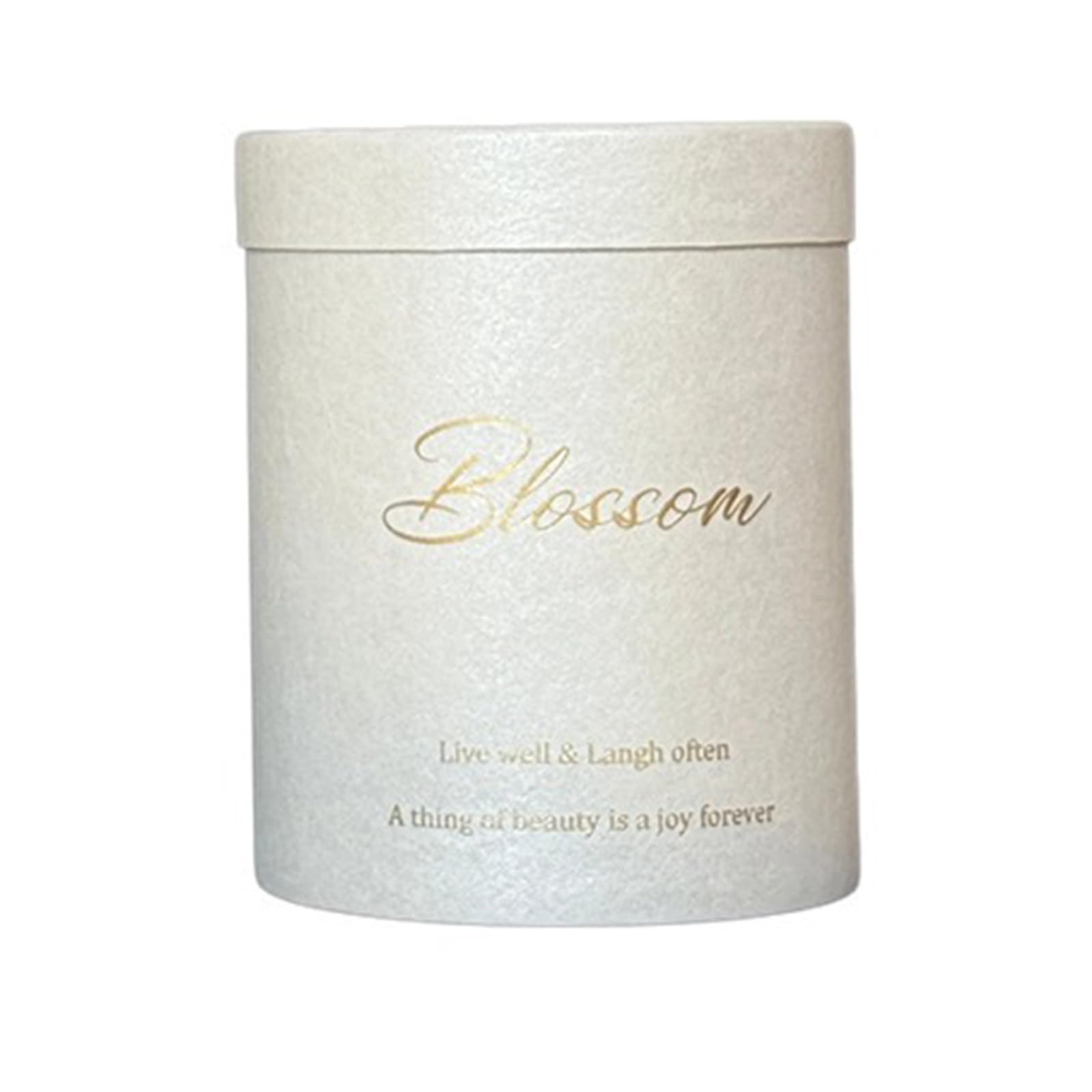 Piceioep Gift Box Modern Round Floral Arrangement Container with Pearlized Finish and Simple Lettering Flower Bucket