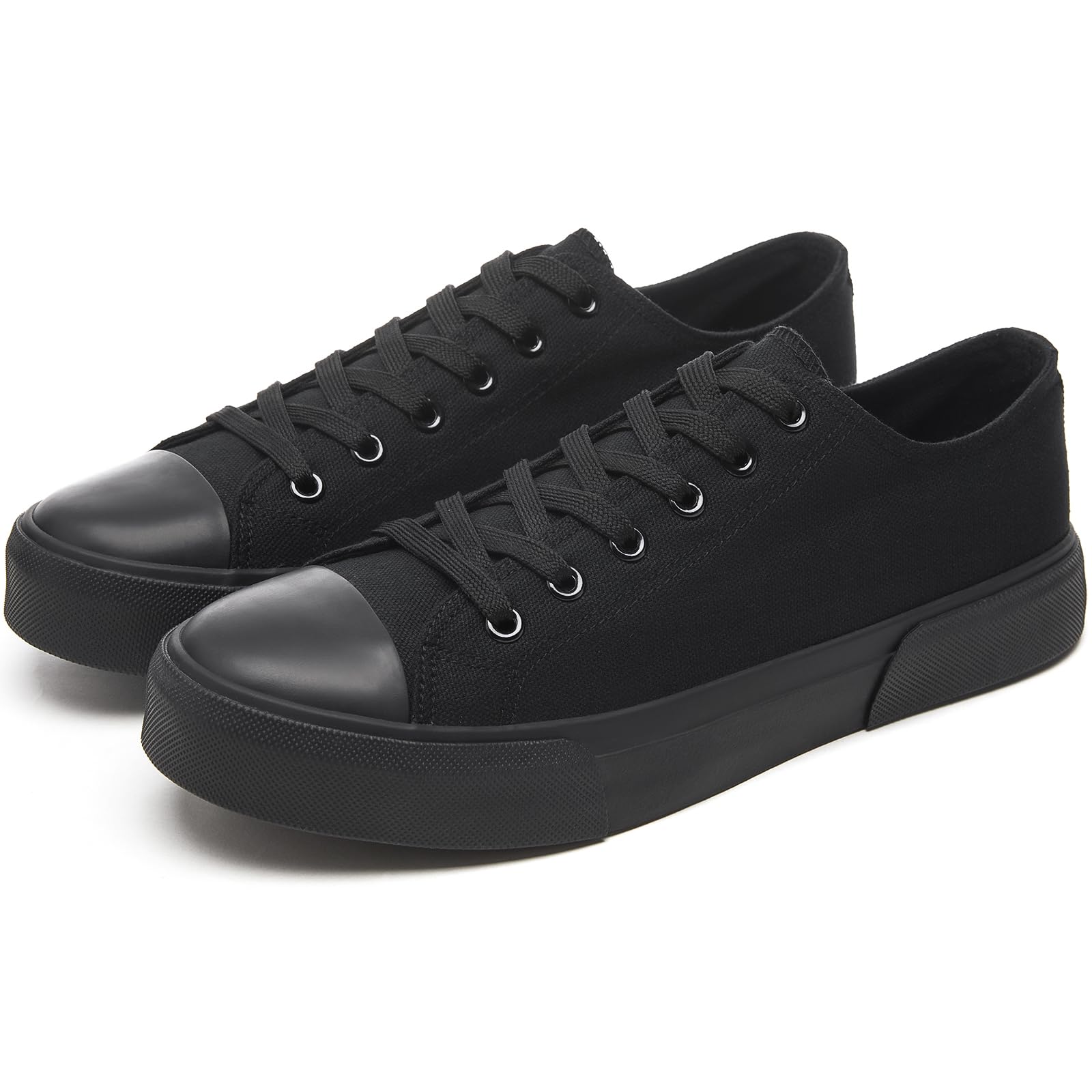 yageyan Men Canvas Low top Shoes Classic Casual Sneakers Black and White Fashion Shoes