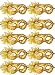 10pcs Set Mardi Gras Half Masquerades Venetian Masks Costumes Party Accessory (gold-10pc)
