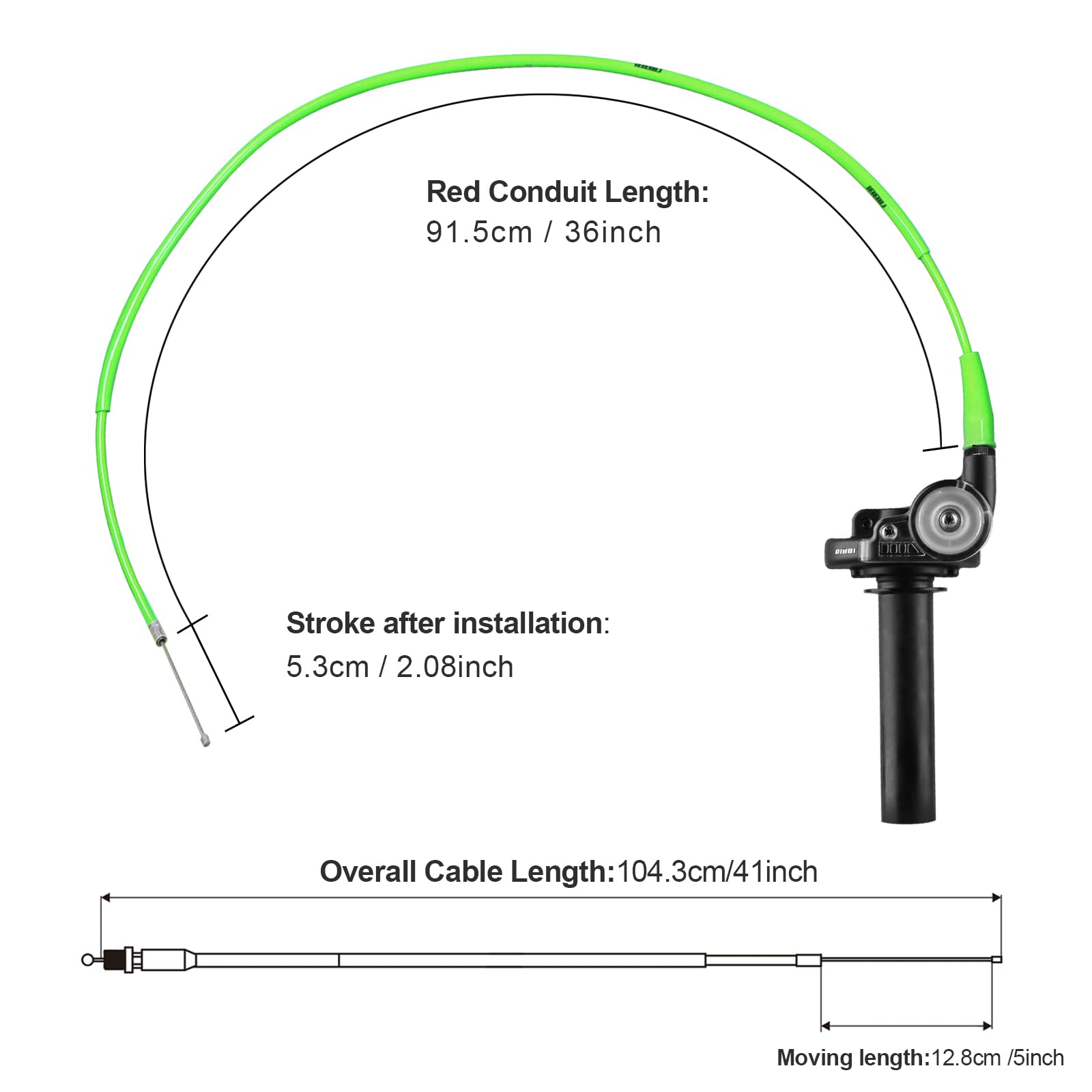 Nibbi Cable De AceleracióN 104cm Y AleacióN De Aluminio 22mm (7/8 ') Conjunto De Acelerador De TorsióN RáPida Del Manillar Para VehíCulos Todoterreno De Cuatro Pozos Atv 50-250cc…