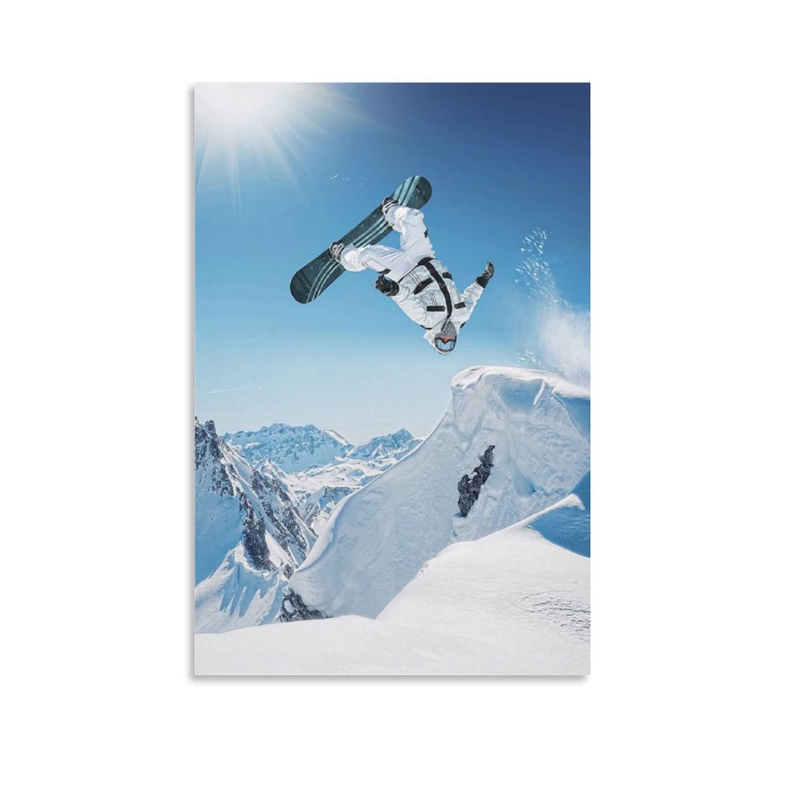 TUFEI Snowboard Poster Aesthetic Decorative Painting Canvas Wall Art Picture Print Living Room Posters Bedroom 24x36inch(60x90cm)