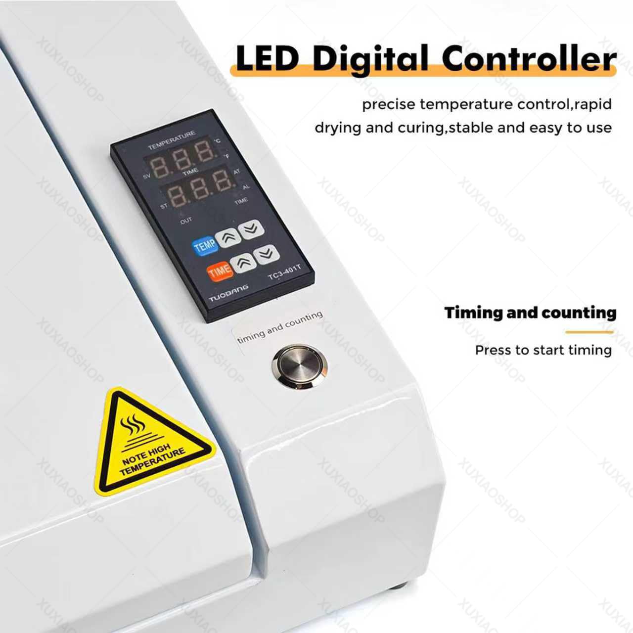 DTF-Ofen, A3/A4 DTF-Druckofen, Schnellhärtungsheizung mit LED-Digitalregler, Temperaturbereich 0 bis 140 °C, für T-Shirt- und Kappen-Transferdruck