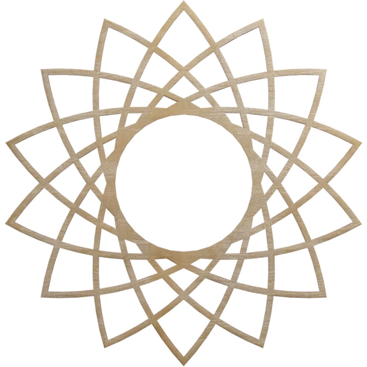 Ekena Millwork 28"OD x 10 3/4"ID x 1/4"T Eleanor Wood Fretwork Pierced Ceiling Medallion, Birch
