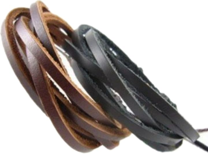 COOLLA 2Pack Leather Black & Brown Bracelets Fashion