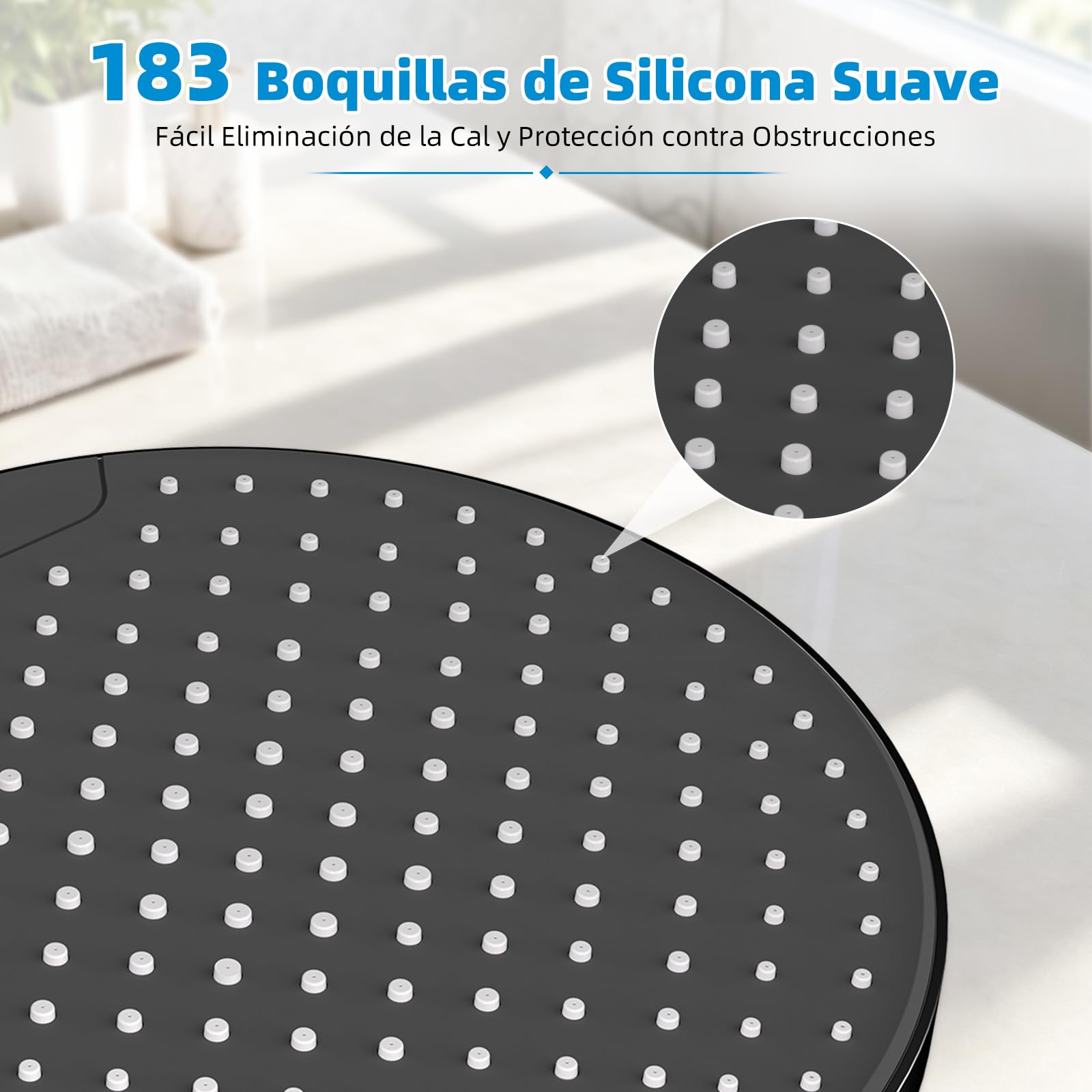 Hibbent Rociador de Ducha de Lluvia 10 Pulgadas, Anticalcáreo, Cromado