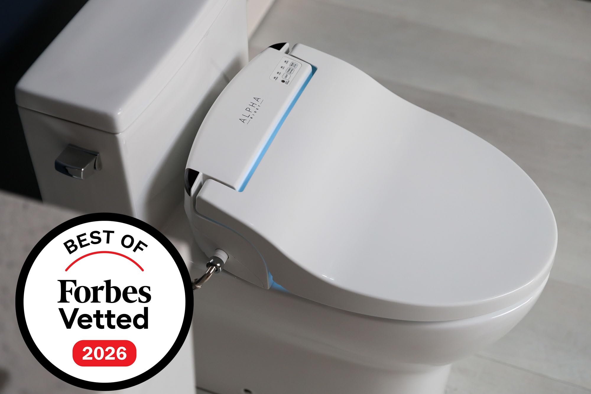 ALPHA BIDET JX2 Round Bidet Toilet Seat White Endless Warm Water NEW Bowl Mist LED Light Quiet Operation — view 2