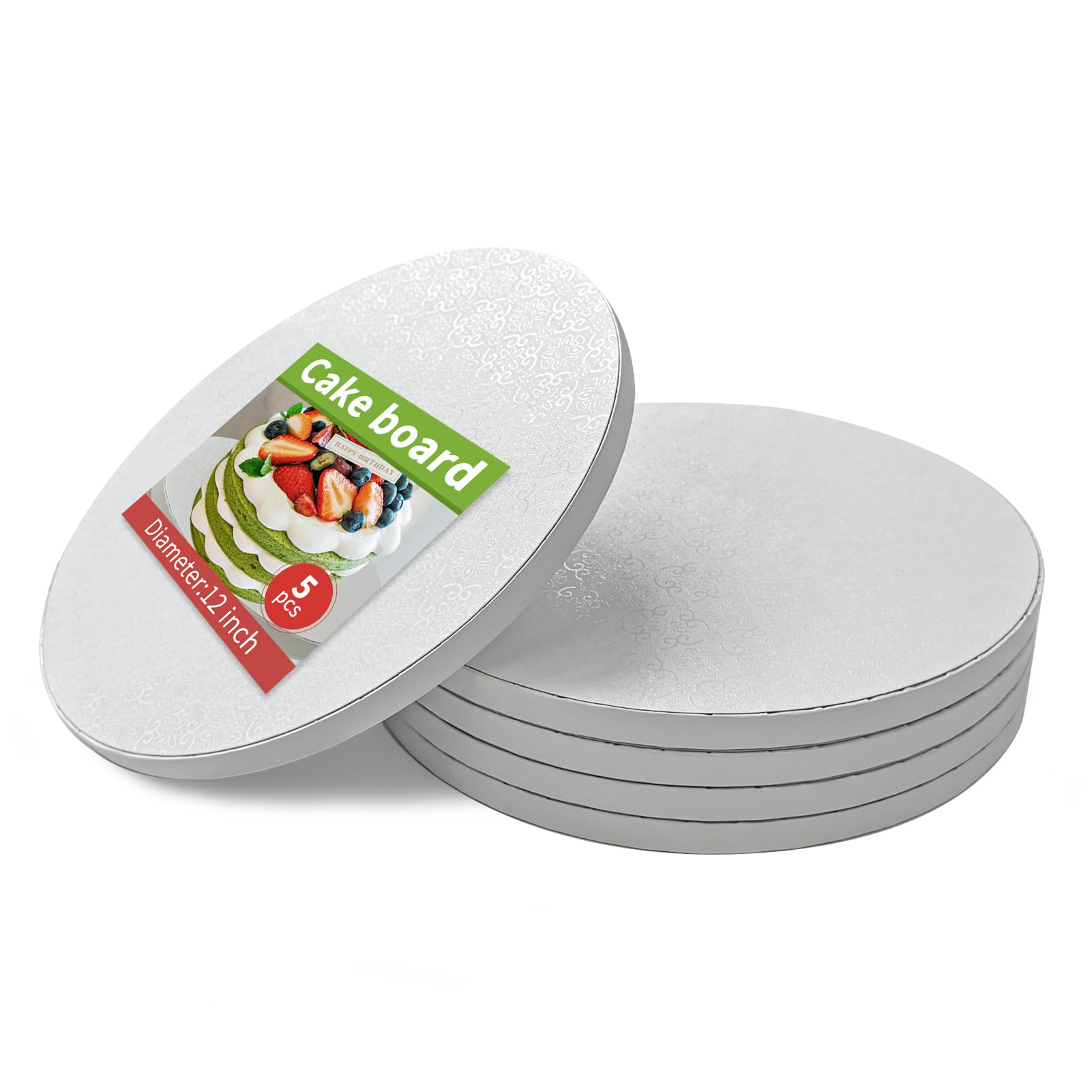 12 Stück Tortenunterlagen 30cm - Stabile Cake Boards Weiß