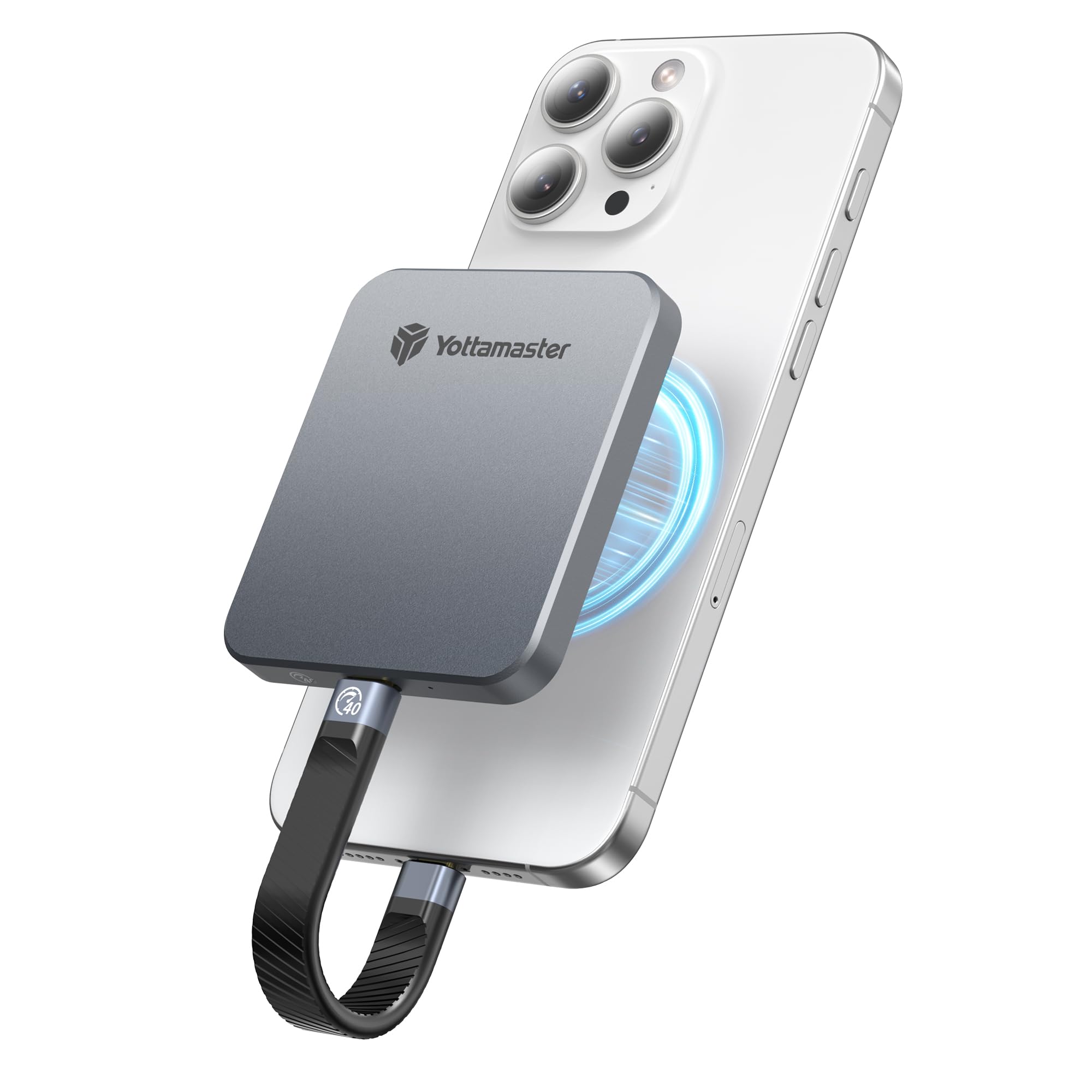 Yottamaster 1TB USB4 External SSD, Up to 4000MB/s Portable Solid State Drive, Supports 4K ProRes HDR Compatible with iPhone 17 Pro Max, Thunderbolt 3/4 Designed for Photographers/Video Editors