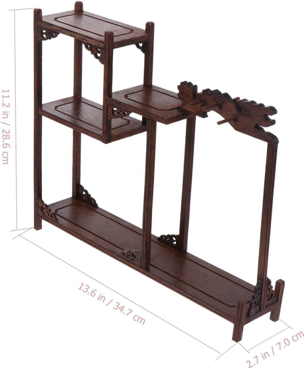 Desktop Ornament Wooden Craft Show Display Sturdy Curio Stand for Living Room