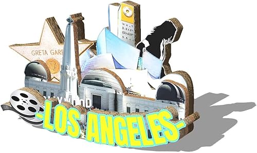 Miniatura 2 de Imán de Los Ángeles de los Estados Unidos para nevera, hitos de madera, 3D, viajes, coleccionables, recuerdos, decoración hecha a mano2