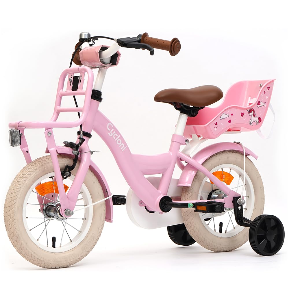 Vélo Enfant 12 14 16 Pouces Garçon Fille - Vélo pour Enfant avec Petites Roues - 2 à 6 Ans - Frein Rétropédalage et Sonnette
