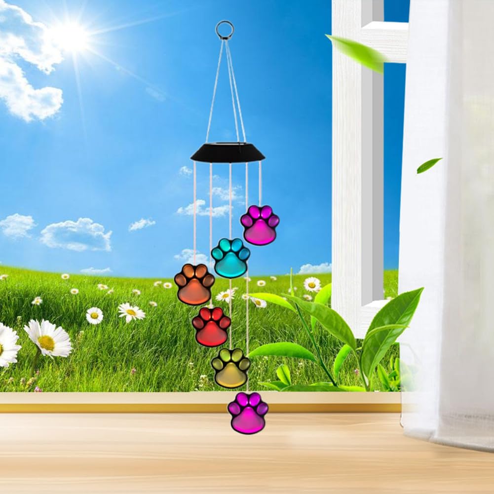 Solar LED Lampe Pfoten Druck Solar Hund Haustier Pfotenabdruck Solar IP65 Wasserdicht Hängend