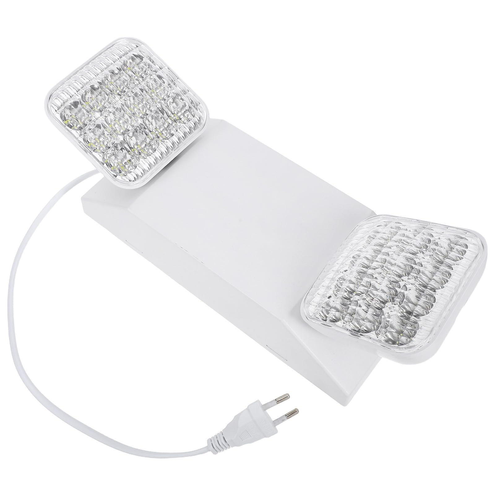 IMIKEYA Luz de emergencia LED: Iluminación de emergencia LED con doble cabezal ajustable - Luminaria de salida de pared para oficinas y negocios con enchufe europeo