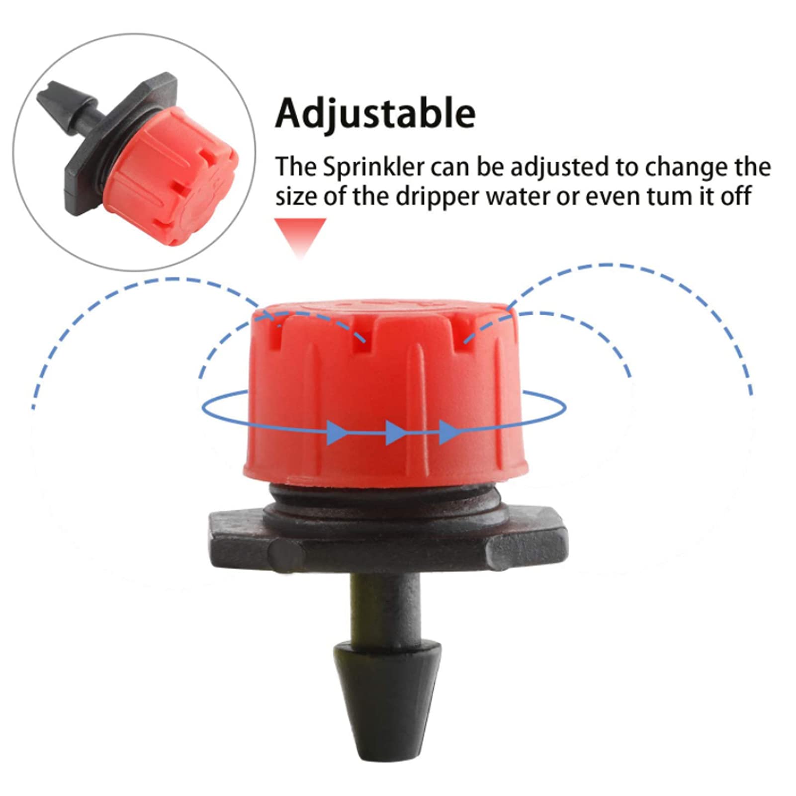 Pilipane di irrigazione a Goccia Kit di irrigazione Automatica per Fiore da Giardino con drippetta Regolabili a Tubo da 25 m G1/2 G3/4 Connettore di rubinetti ABS PVC Materiale