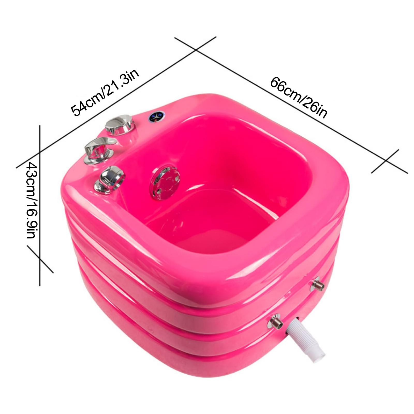 Kąpiel głębokich stóp, spa z masażem, do domu, pedicure, spa z regulowaną temperaturą i masażem, kolorowa lampa, łagodząca stres stóp, poprawia krążenie krwi (pomarańczowa)