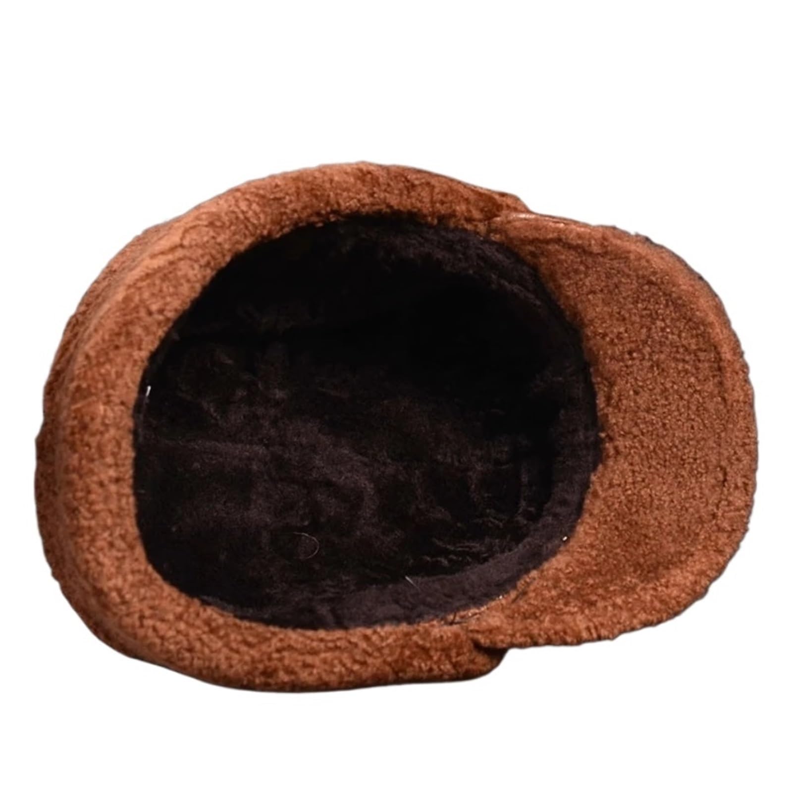 Hombre Cuero Real Lana Completa Piel de Cabra un Bombardero Sombreros Hombre Polar cálido Gorras marrón/Azul Oscuro capó de Motocicleta