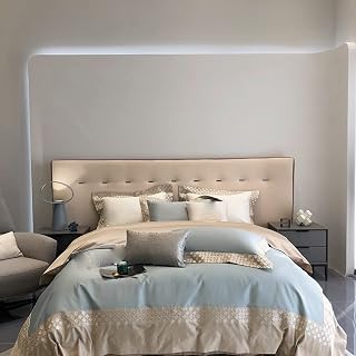 NEDOES Long-staple Cotton Four-piece Set, Embroidered Bed Sheet and Duvet Cover, Pure Cotton Soft Bedding, 220 * 240cm (D 200 * 230cm)