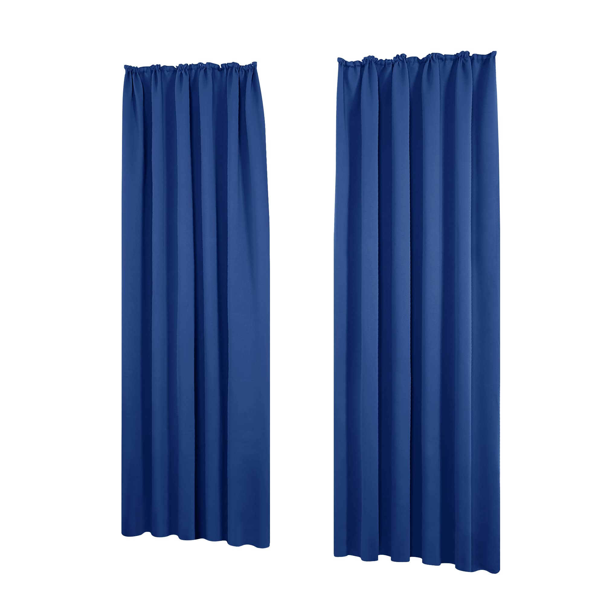 Deconovo Royal Blue Functional Pencil Pleat Curtains Blackout Curtains Thermal Insulated Curtains For Living Room W55 X L63 Inch One Pair