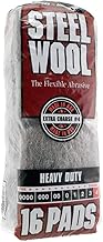 Homax 33873161073 Steel Wool, 16 pad, Extra Coarse Grade #4, Rhodes American, Heavy Duty Steel Wool (Packaging May Vary)