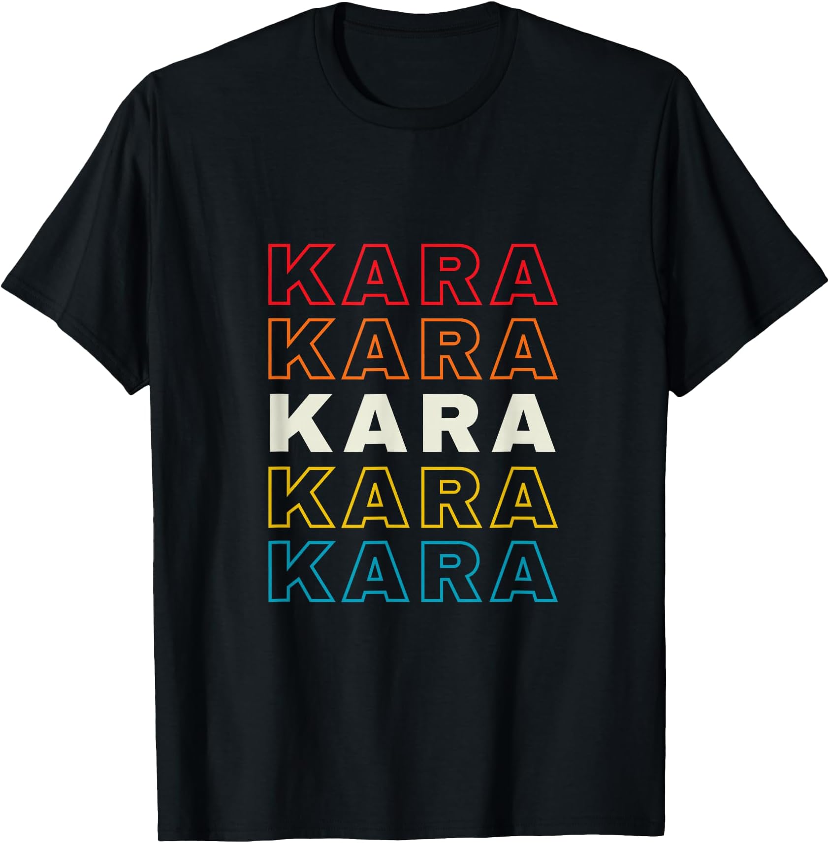 I Love Kara Personalized Retro Sunset First Name T-Shirt