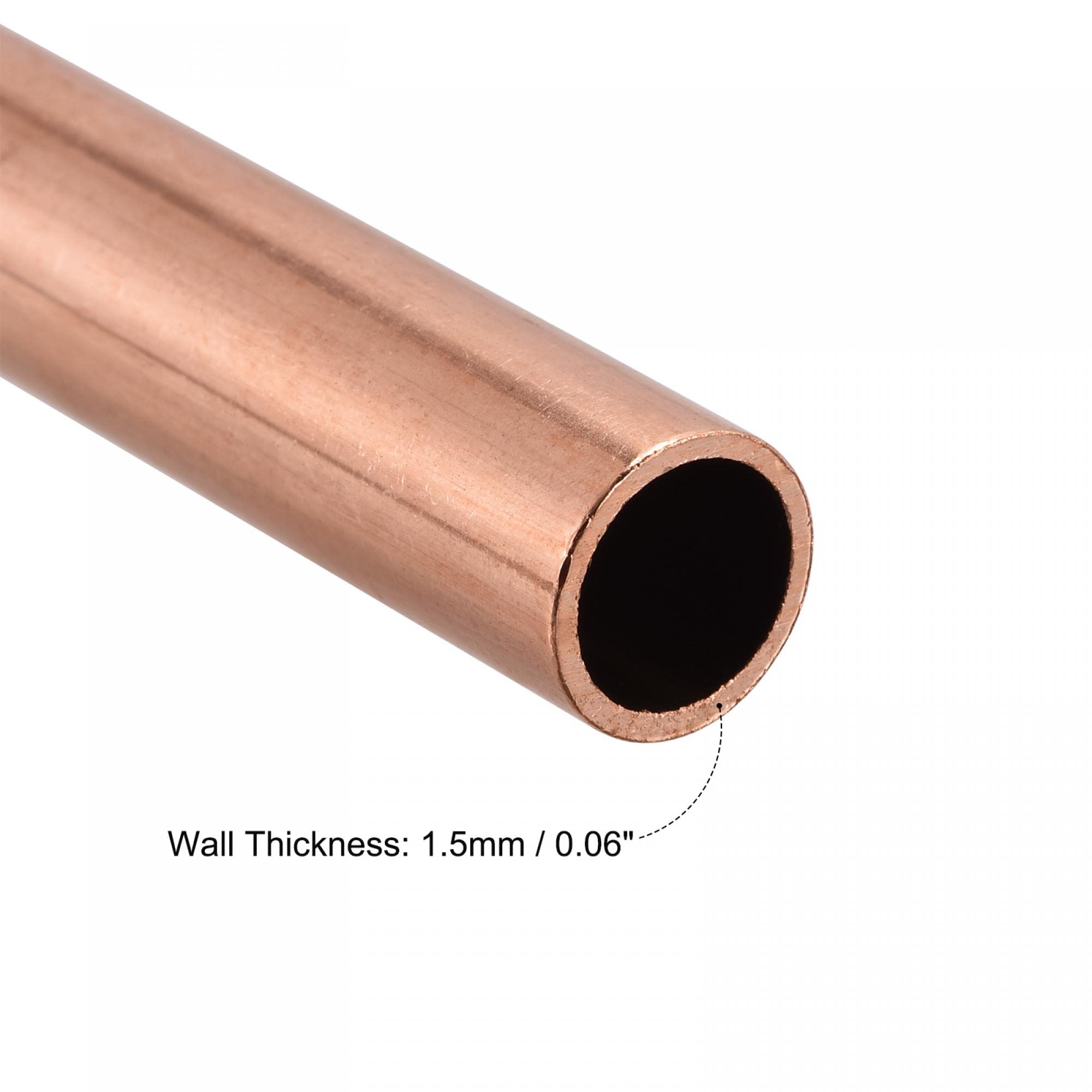 3 Stück Rundrohr aus Kupfer 9mm Außendurchm. 1.5mm Wandstärke 100mm 3 Stück Rundrohr aus Kupfer 9mm Außendurchm. 1.5mm Wandstärke 100mm